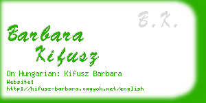 barbara kifusz business card